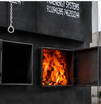 Incinerator combustion chamber close-up
